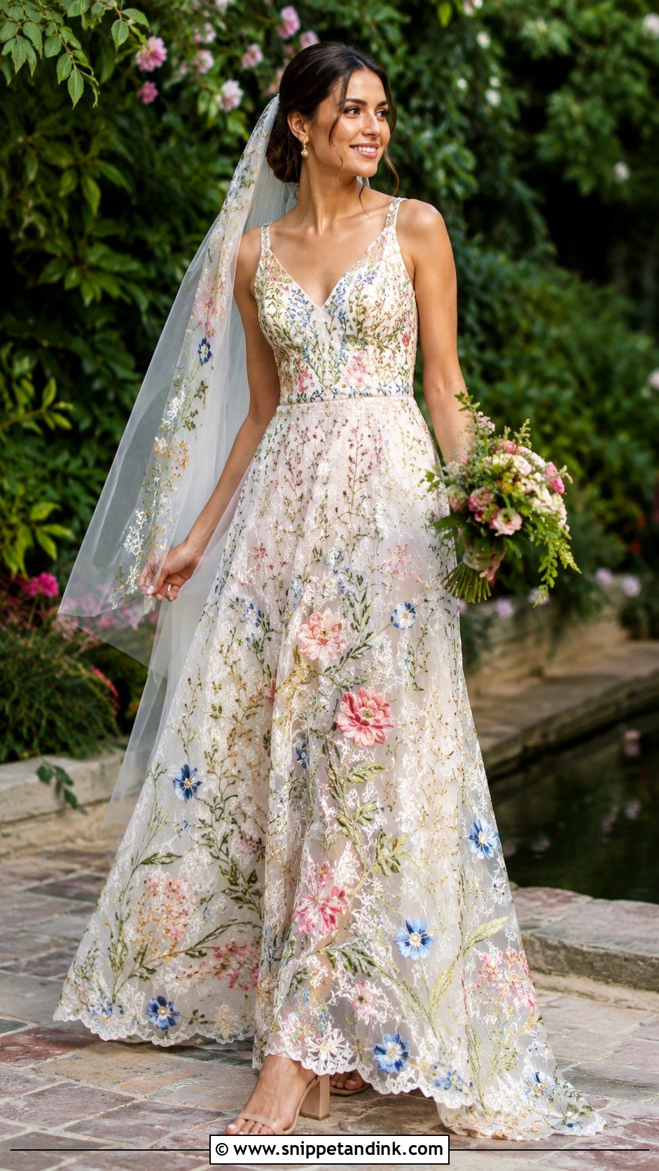 Colorful Embroidered Wedding Dress - Snippet and Ink - 20 Creative Wedding Dress Ideas