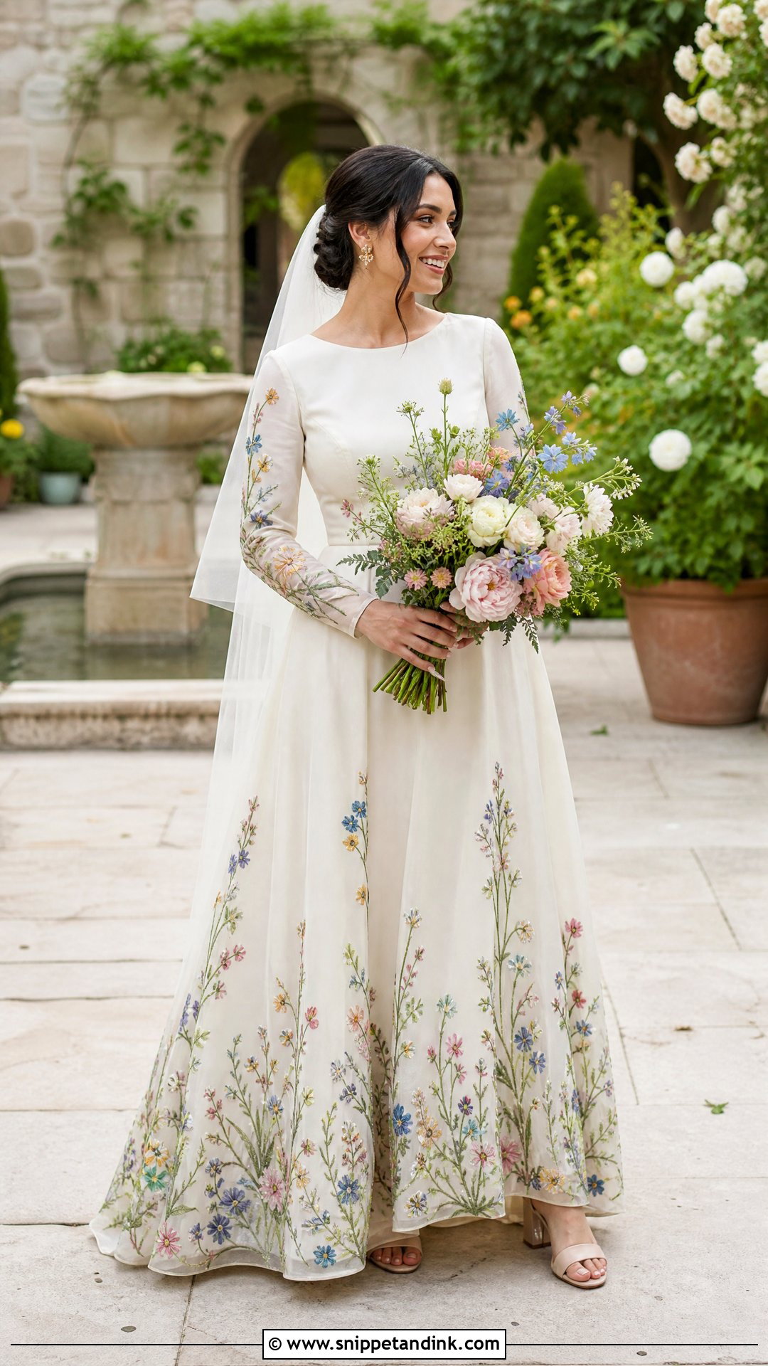 Colorful Embroidered Wedding Dress - Snippet and Ink - 20 Original Wedding Dress Ideas