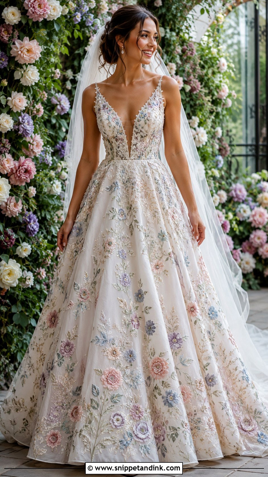 Colorful Embroidery Wedding Dress - Snippet and Ink - 25 Embroidery Wedding Dress Ideas