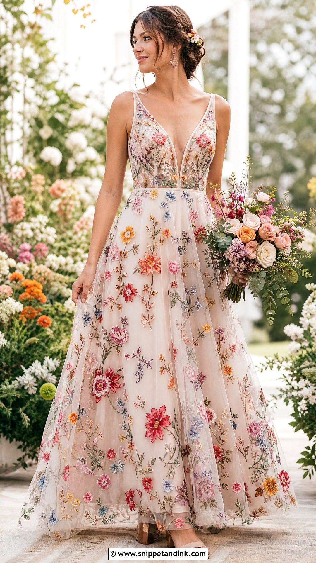 Colorful Floral Bohemian Wedding Dress - Snippet and Ink - 20 Hippie Wedding Dress Bohemian Ideas