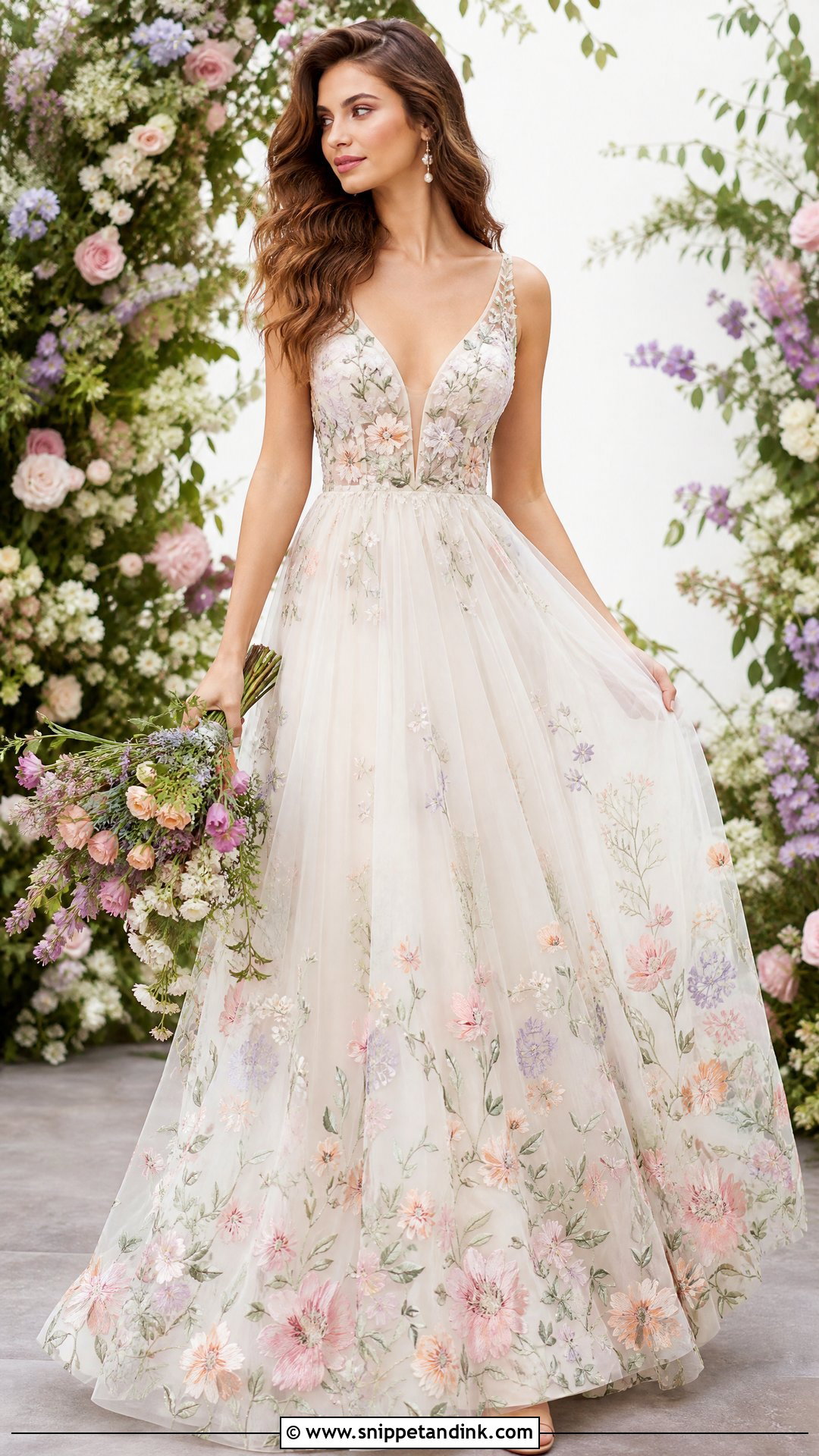 Colorful Floral Boho Wedding Dress - Snippet and Ink - 25 Boho Whimsical Wedding Dress Ideas
