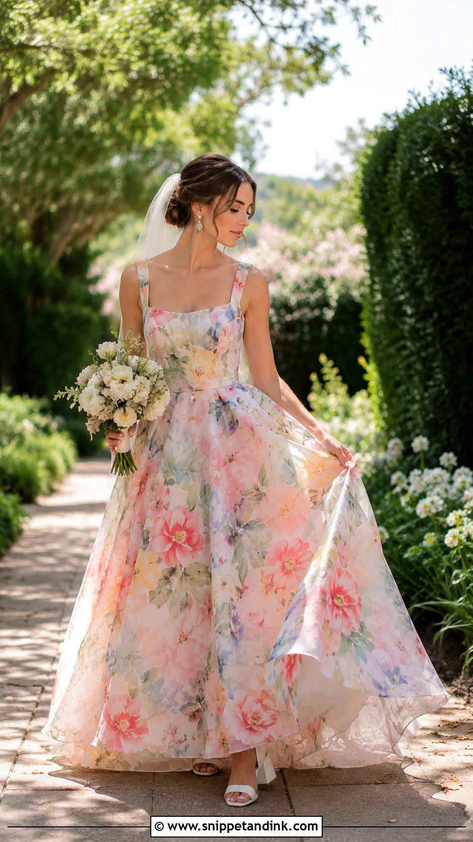 Colorful Floral Bridal Gown - Snippet and Ink - 20 Alternative Bridal Ideas