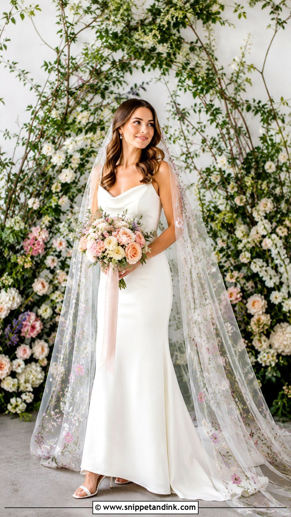 Colorful Floral Custom Veil - Snippet and Ink - 25 Custom Veil Ideas