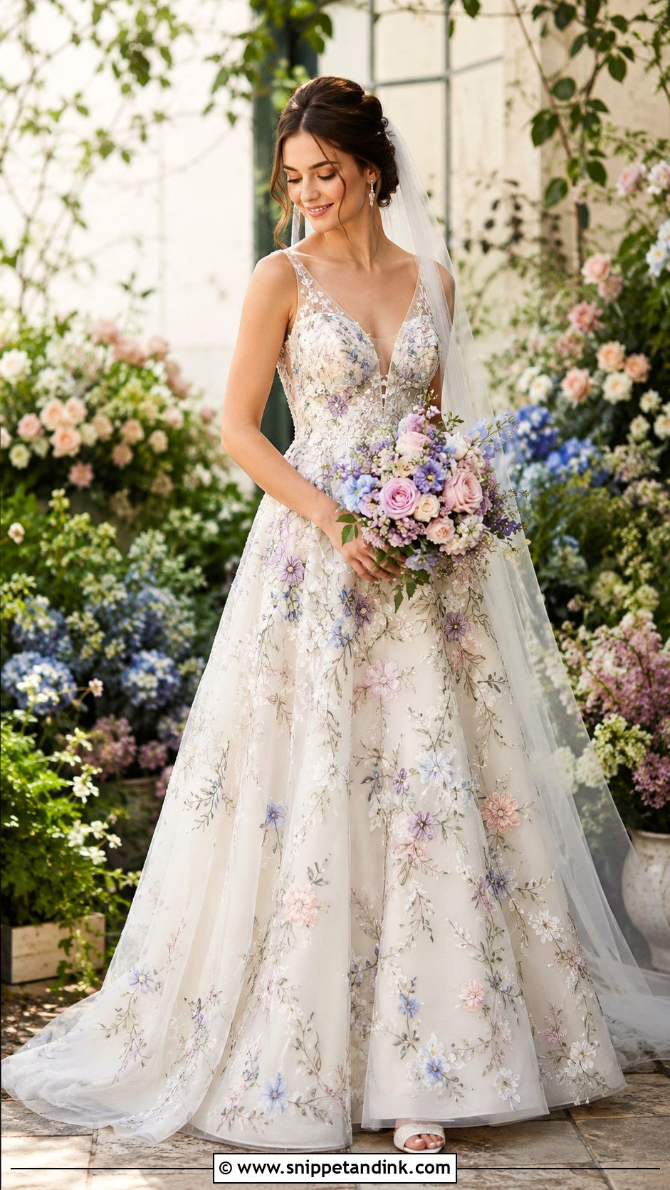Colorful Floral Wedding Dress - Snippet and Ink - 20 Extra Wedding Dresses