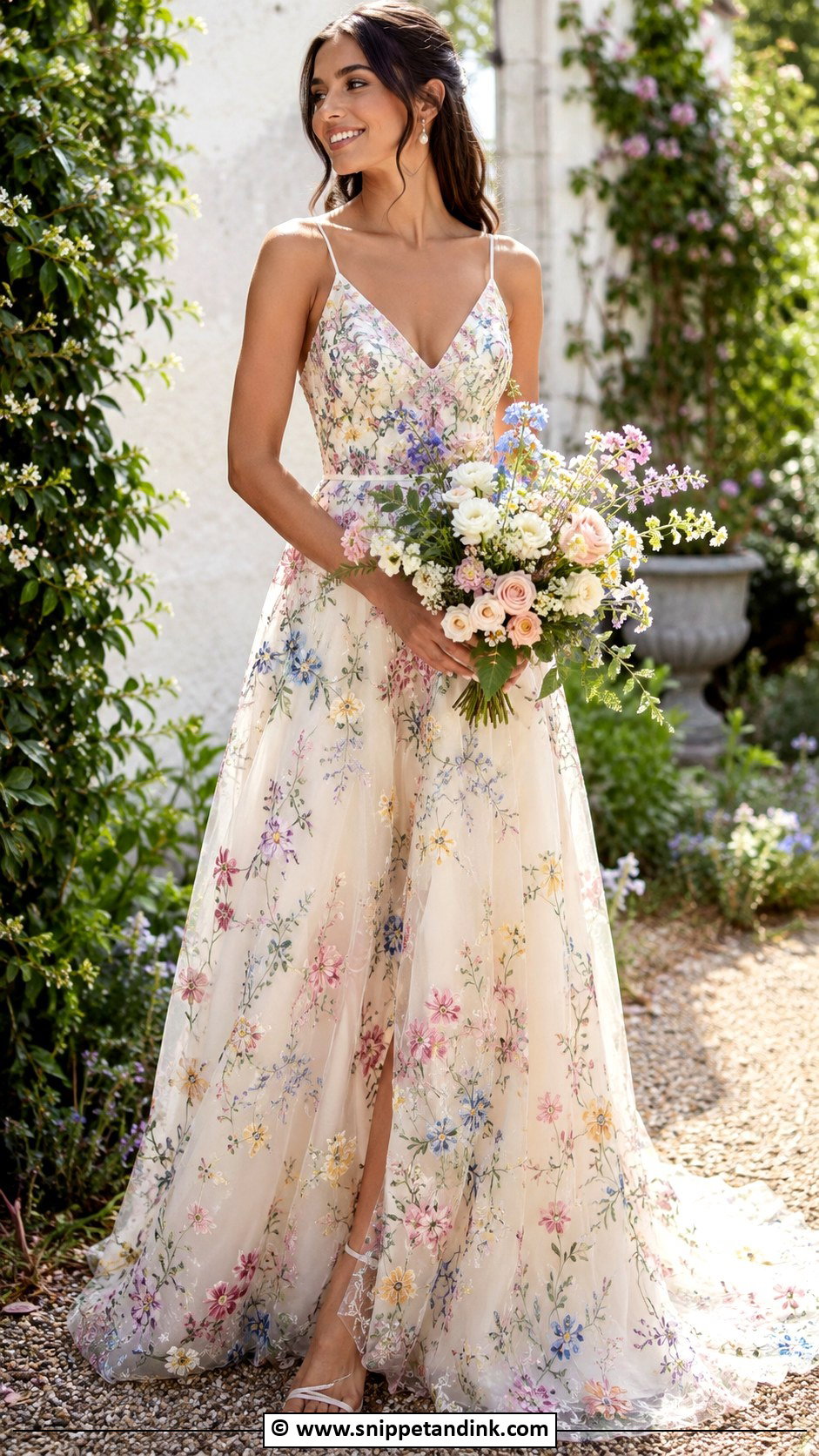Colorful Floral Wedding Dress - Snippet and Ink - 25 Eclectic Wedding Dress Ideas