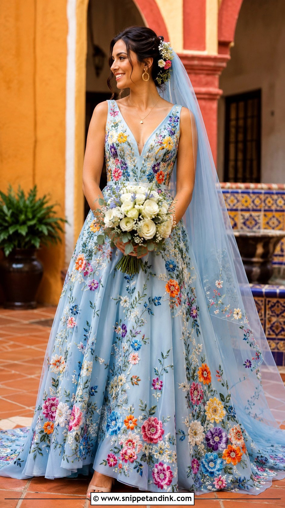 Colorful Mexican Bridal Dress - Snippet and Ink - 20 Mexico Wedding Dress Ideas