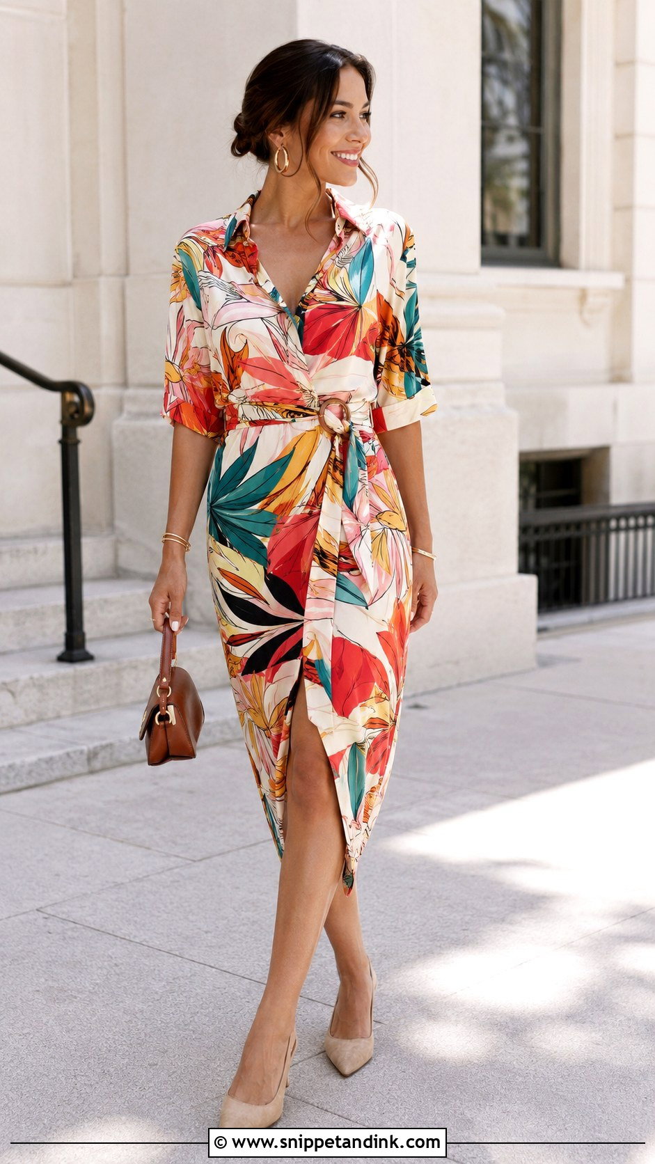 Colorful Shirt Dress Summer Wedding Outfit - Snippet and Ink - 20 Casual Summer Wedding Ideas