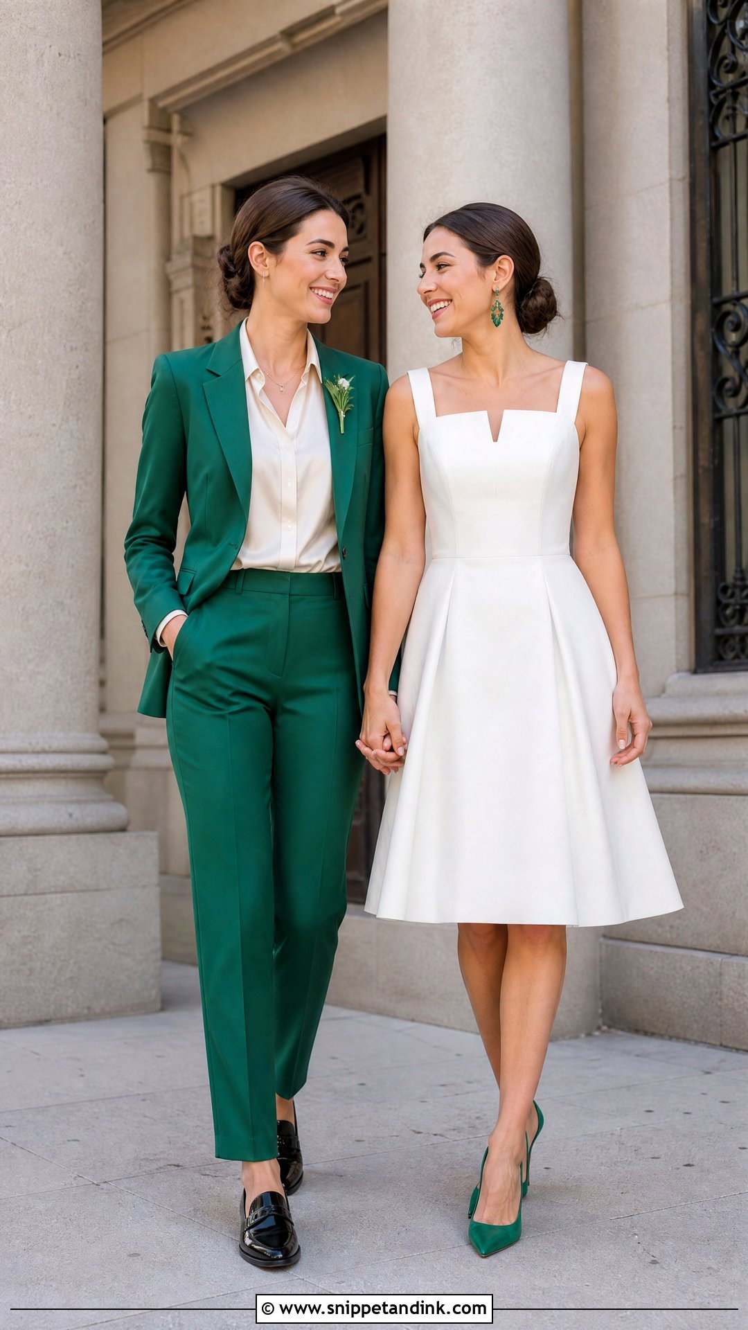 Colorful Suit And Short Wedding Dress - Snippet and Ink - 20 WLW Wedding Suit and Dress Ideas