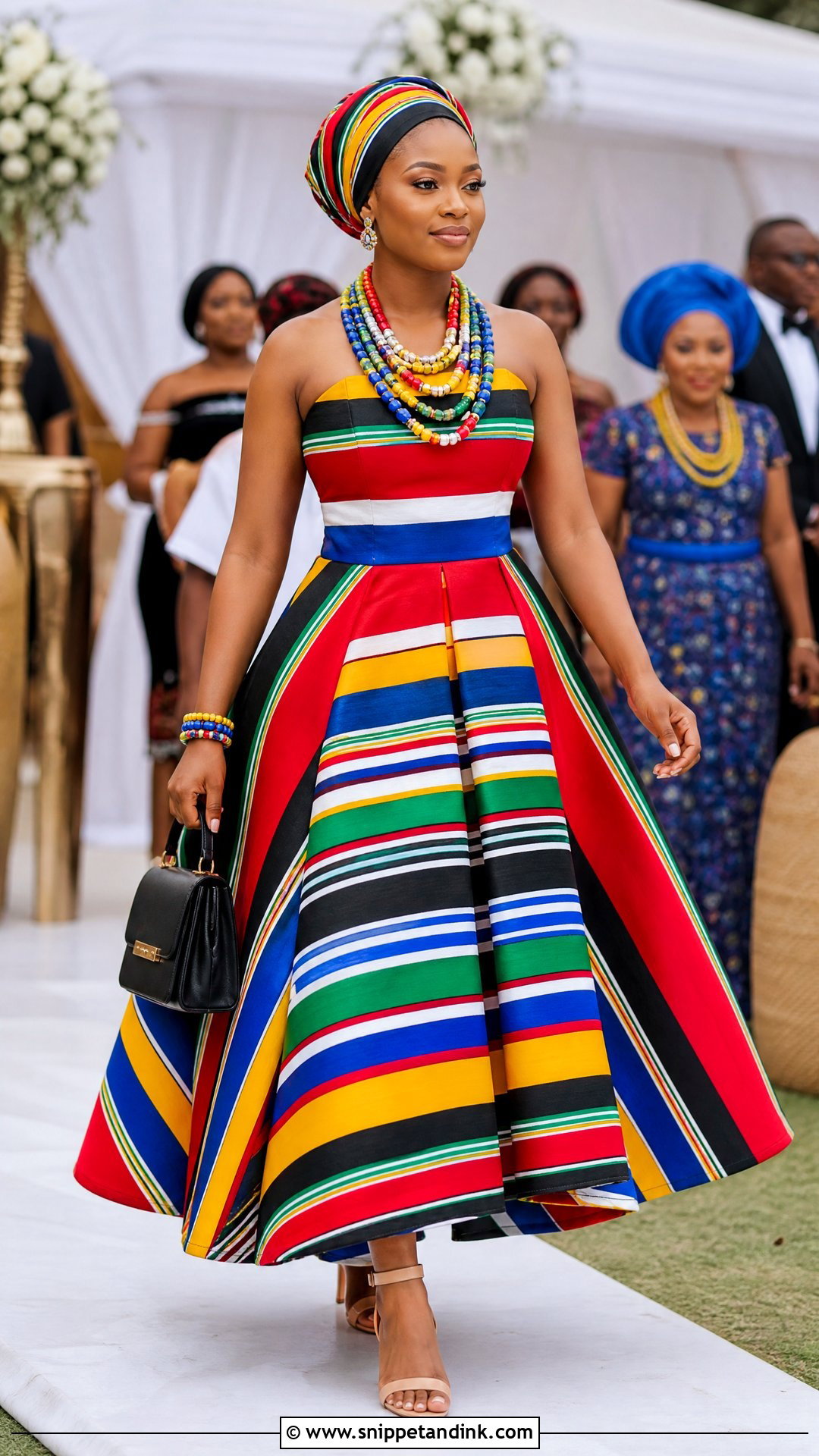 Colorful Venda Striped Wedding Dress - Snippet and Ink - 20 Venda Traditional Attire Wedding Dresses