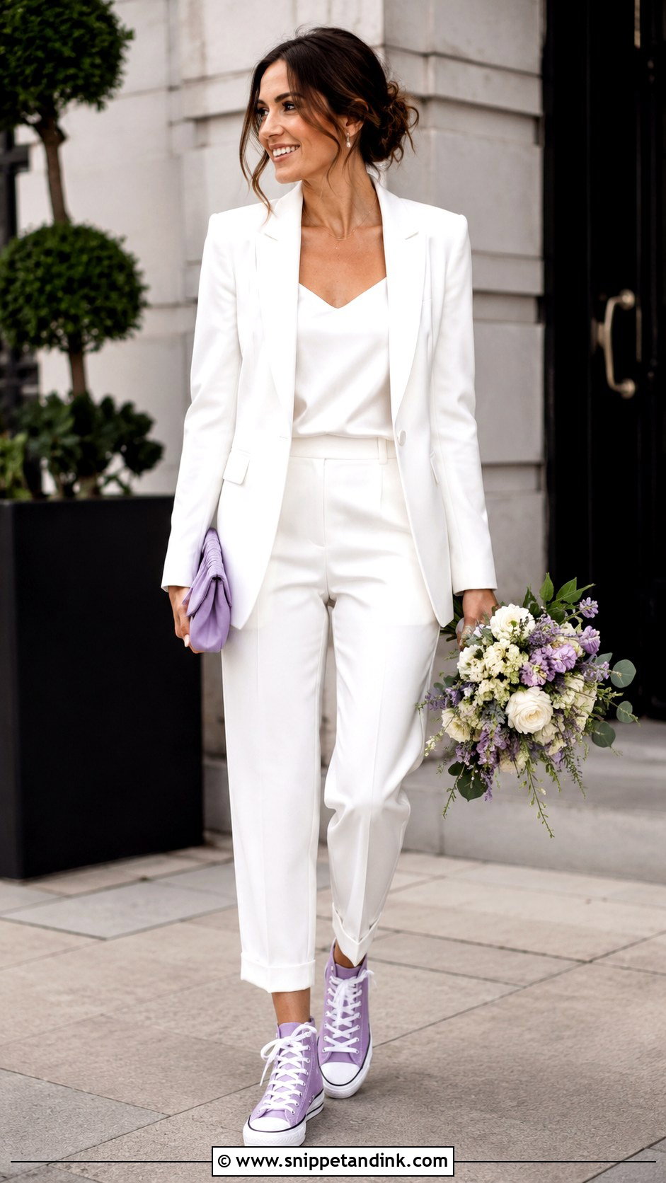 Colorful Wedding Converse With A White Suit - Snippet and Ink - 30 Wedding Converse Ideas