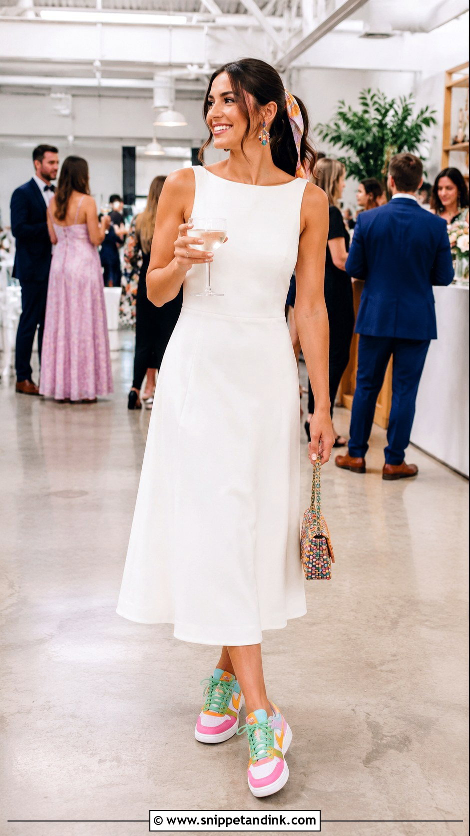 Colorful Wedding Trainers With Reception Dress - Snippet and Ink - 20 Wedding Trainers Ideas