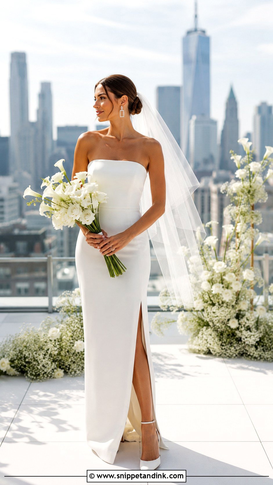 Column Crepe Wedding Gown - Snippet and Ink - 20 Crepe Gown Styles for Wedding