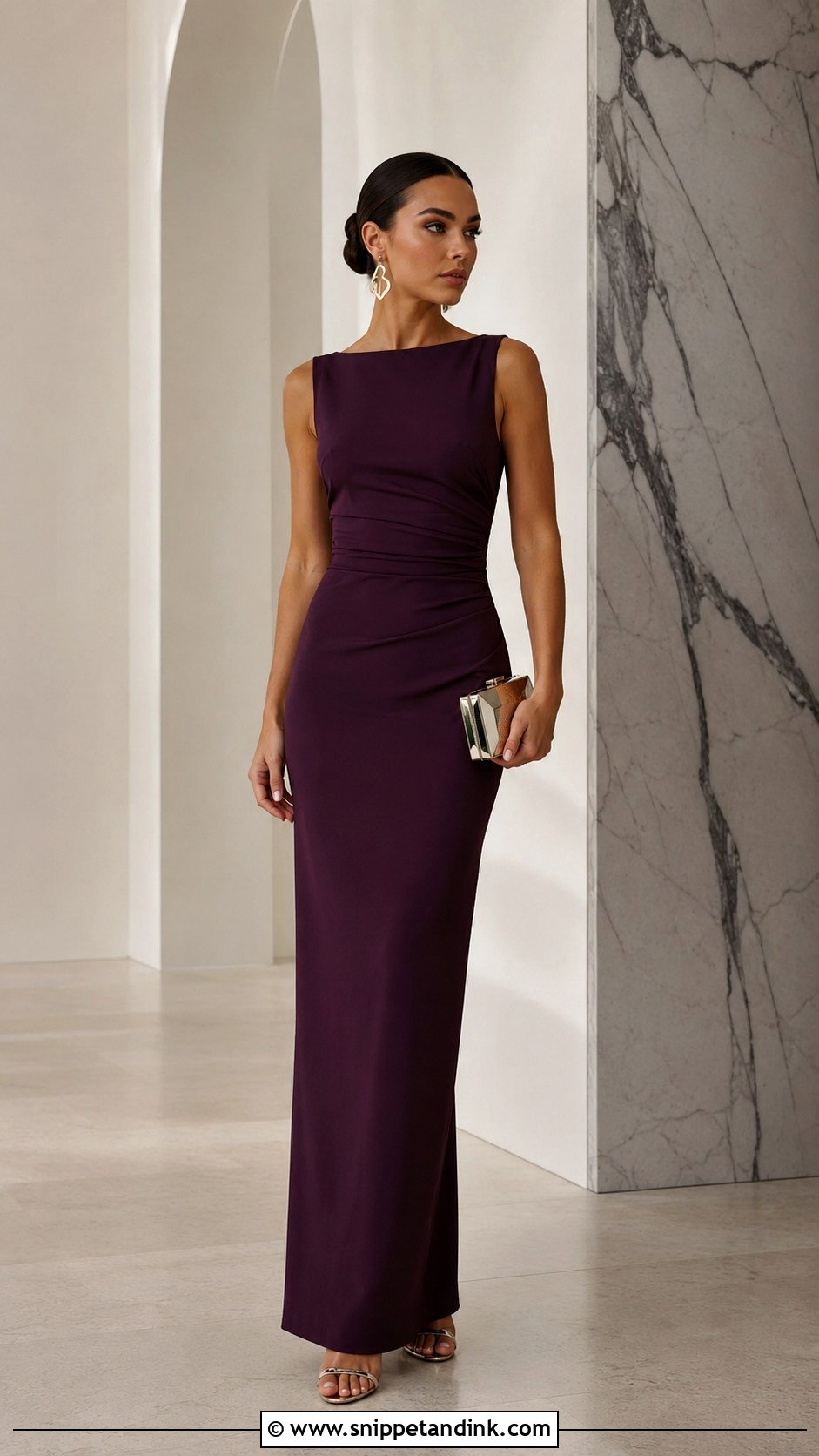 Column Dress Wedding Guest Outfit - Snippet and Ink - 30 Wedding Wear Ideas