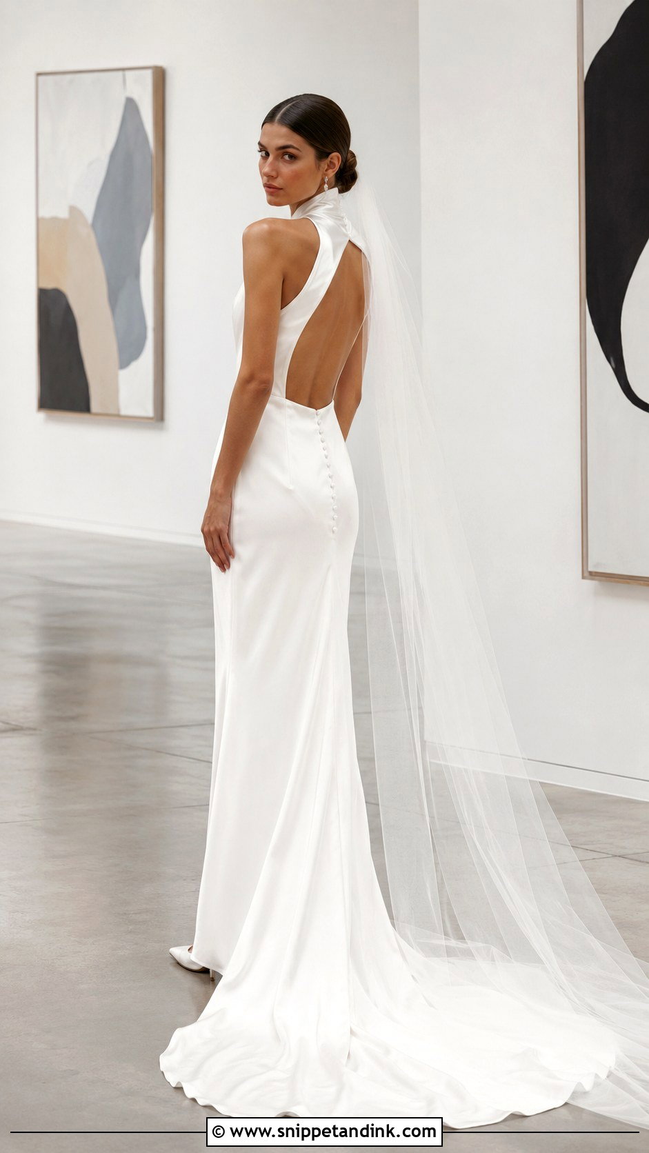 Column High Neck Halter Wedding Dress - Snippet and Ink - 20 High Neck Halter Wedding Dress Ideas
