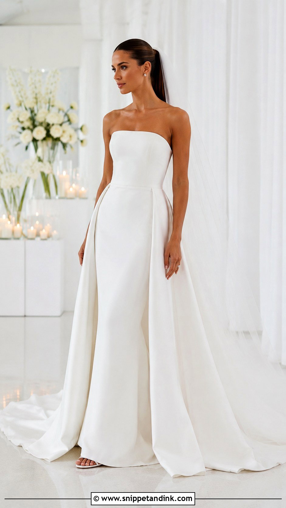 Column KYHA Wedding Dress With Detachable Train - Snippet and Ink - 20 Khya Studios Wedding Dress Ideas