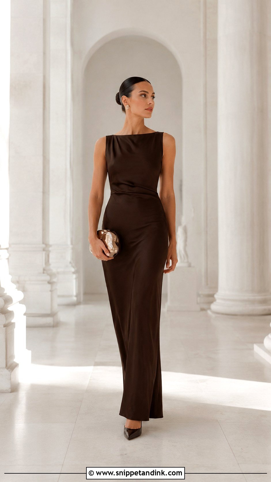 Column Maxi Dress Wedding Outfit - Snippet and Ink - 30 Trending Outfits for Wedding