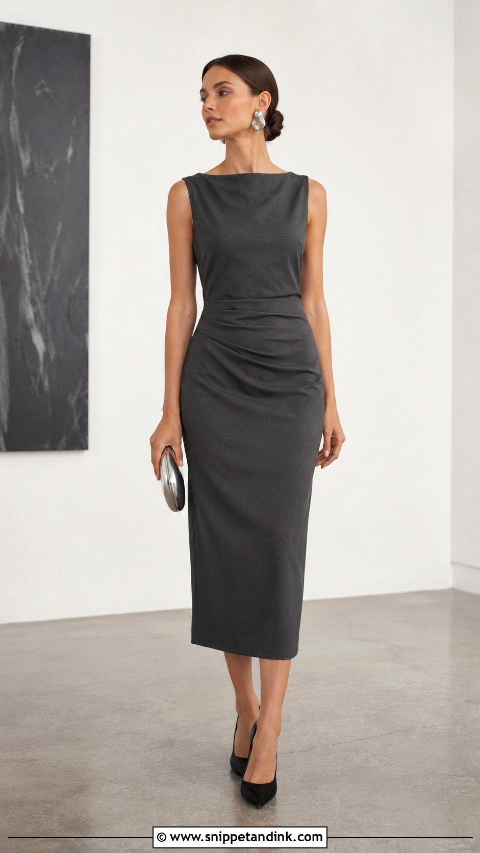 Column Midi Dress Wedding Attire - Snippet and Ink - 25 Semi Formal Wedding Attire for Women Ideas