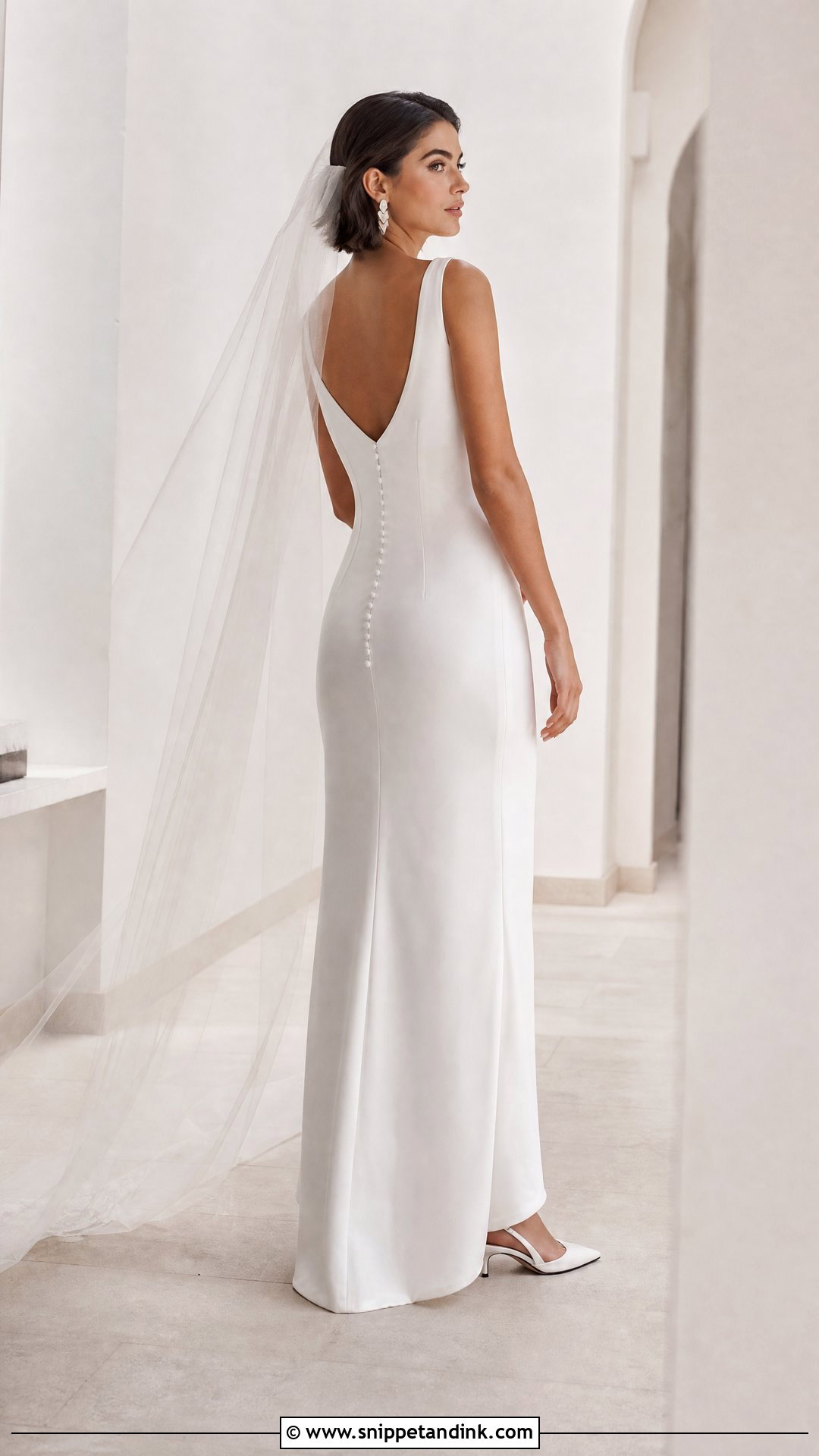 Column Silk Satin Wedding Gown - Snippet and Ink - 20 Silk Satin Wedding Gown Ideas