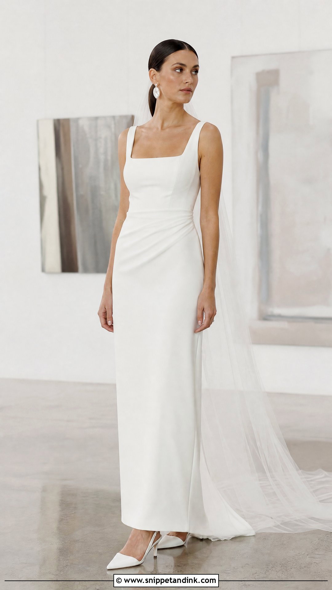 Column Thick Strap Wedding Dress - Snippet and Ink - 20 Thick Strap Wedding Dress Ideas