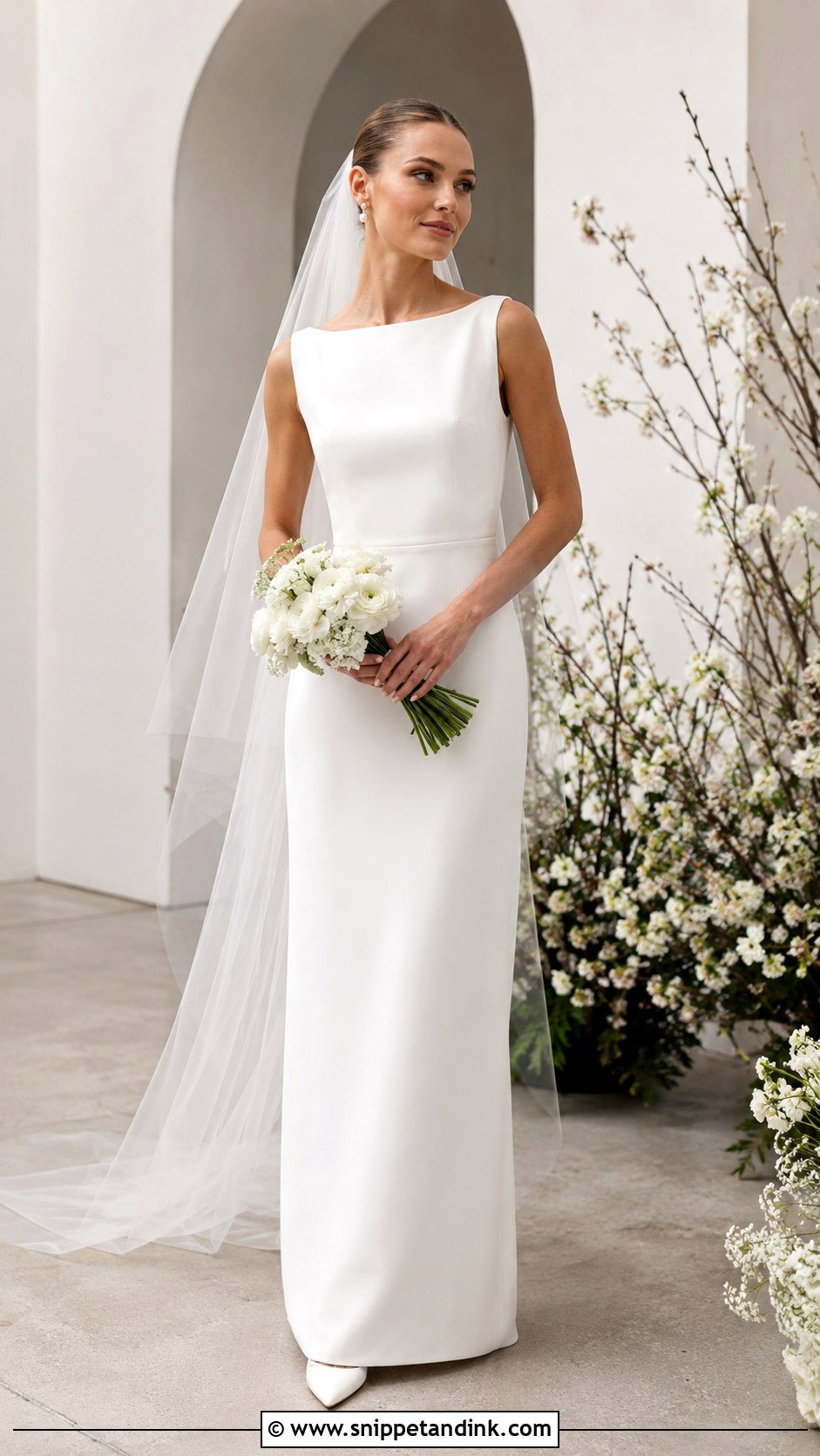 Column Wedding Dress - Snippet and Ink - 20 Basic Wedding Dress Ideas