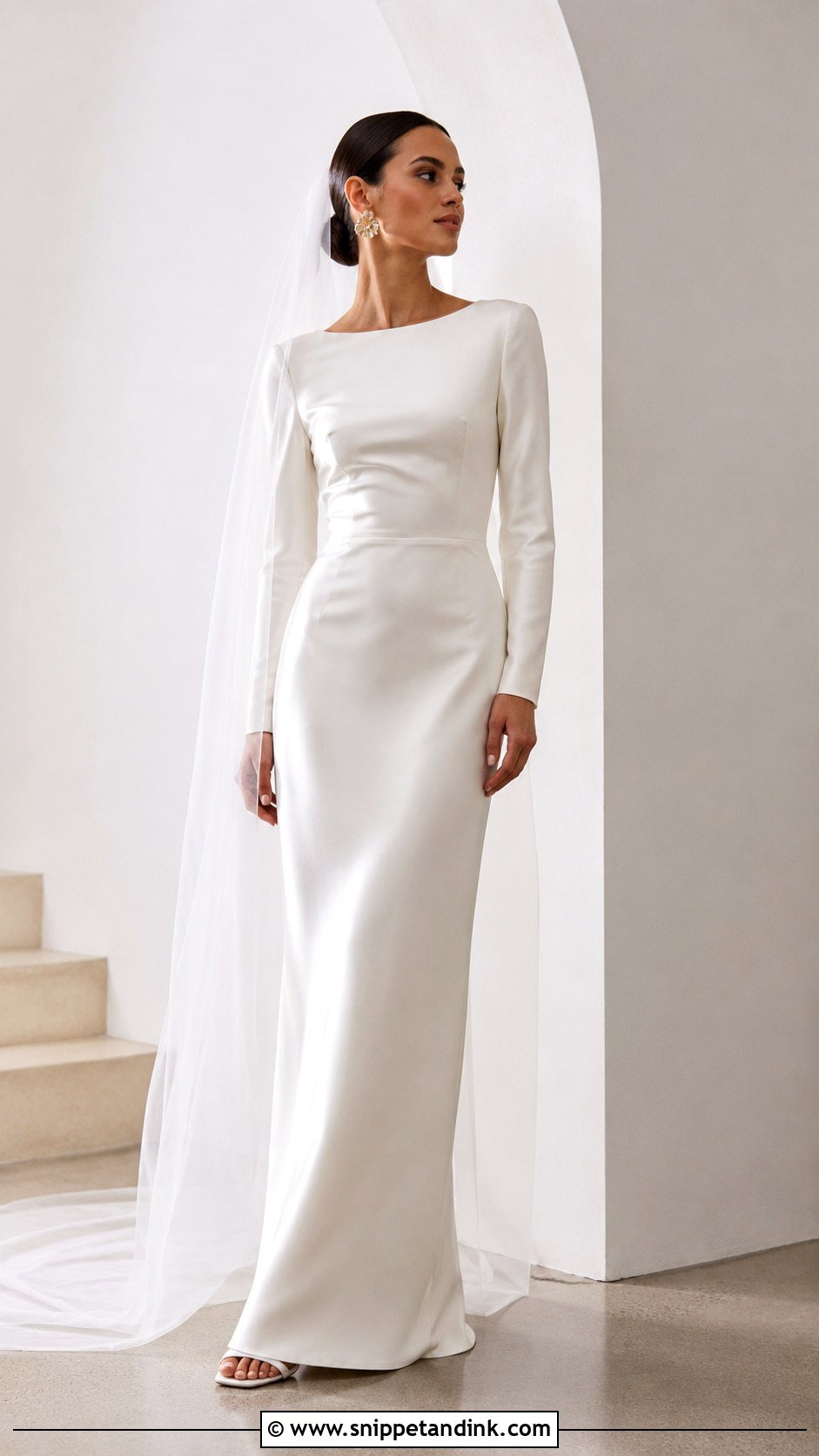 Column Wedding Dress With Sleeves - Snippet and Ink - 30 Simple Wedding Dress with Sleeves