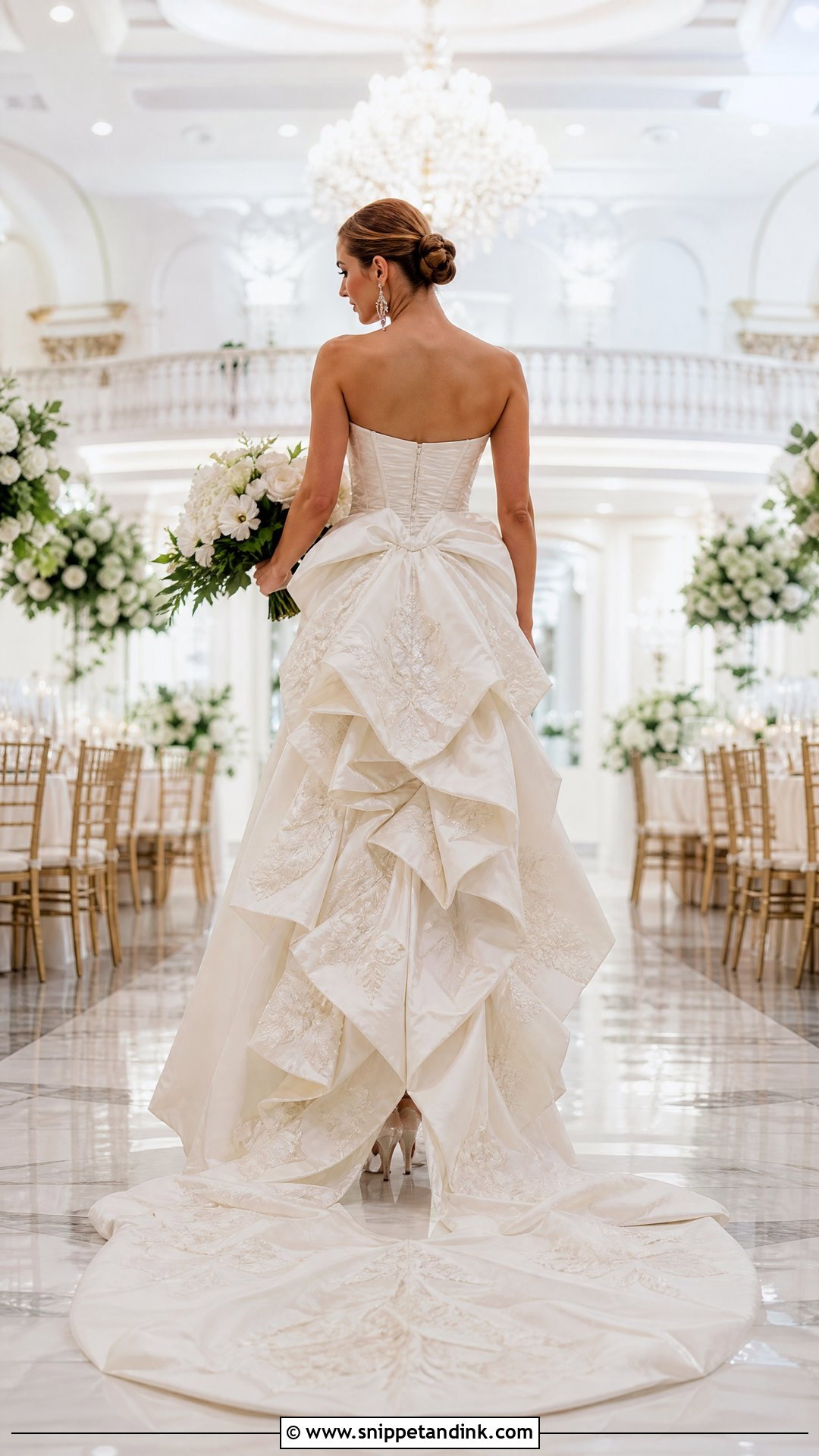 Combination Bustle for a Royal Length Wedding Train - Snippet and Ink - 20 Wedding Dress Train Bustle Ideas