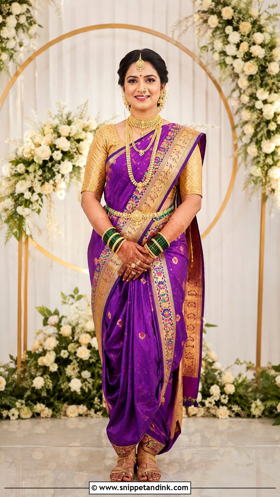 Contrast Blouse Navvari Bridal Look - Snippet and Ink - 30 Navvari Bridal Look Ideas