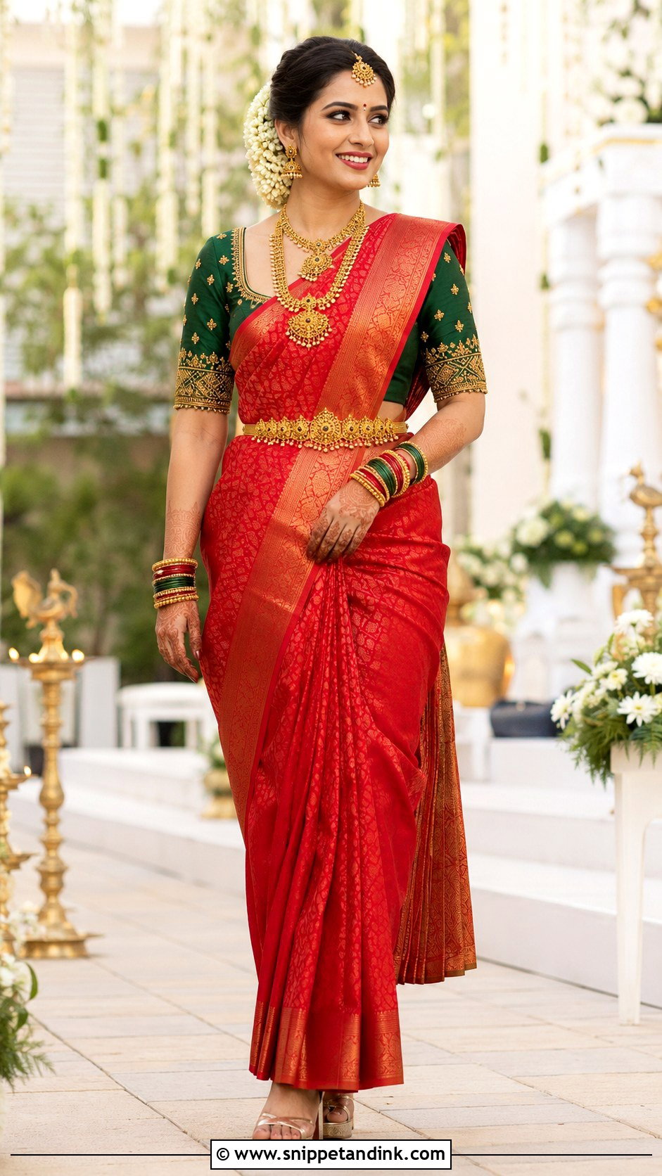 Contrast Color Bridal Blouse - Snippet and Ink - 20 Brides Wedding Blouse Designs