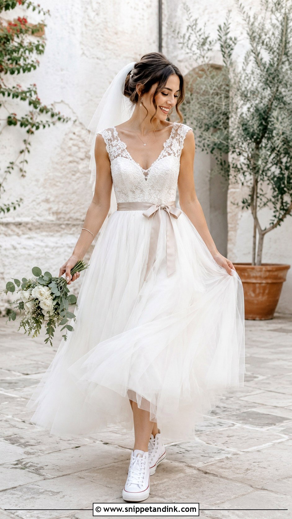 Converse Bride Sneakers With Tulle Skirt - Snippet and Ink - 25 Bride Sneakers Ideas