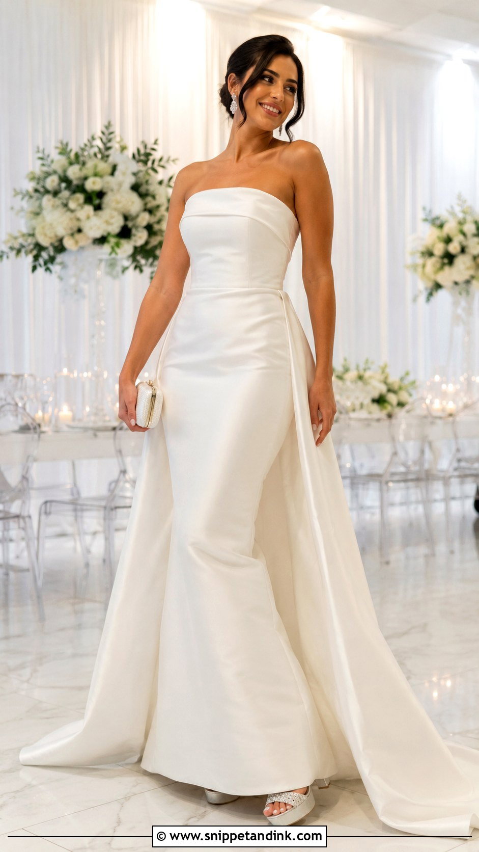 Convertible After Party Wedding Dress With Detachable Train - Snippet and Ink - 20 After Party Wedding Dress Long Ideas