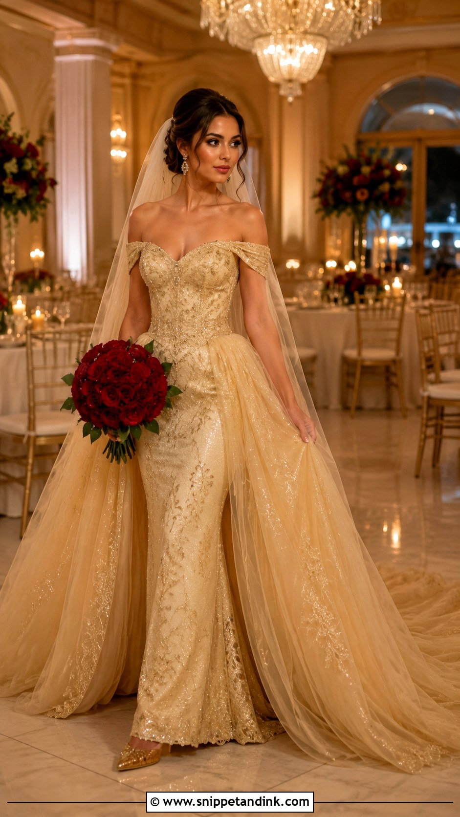 Convertible Belle Reception Wedding Dress - Snippet and Ink - 20 Belle Beauty and the Beast Wedding Dress Ideas