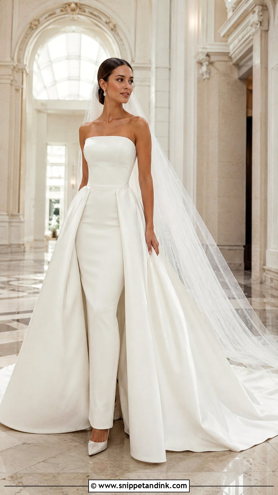 Convertible Bridal Gown With Overskirt - Snippet and Ink - 20 Bridal Styles