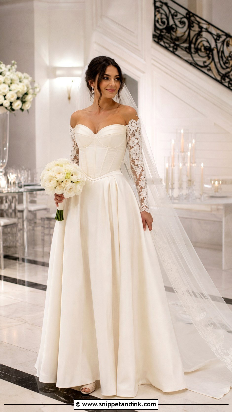 Convertible Drop Waist Wedding Dress With Removable Sleeves - Snippet and Ink - 20 Drop Waist Wedding Dress with Sleeves