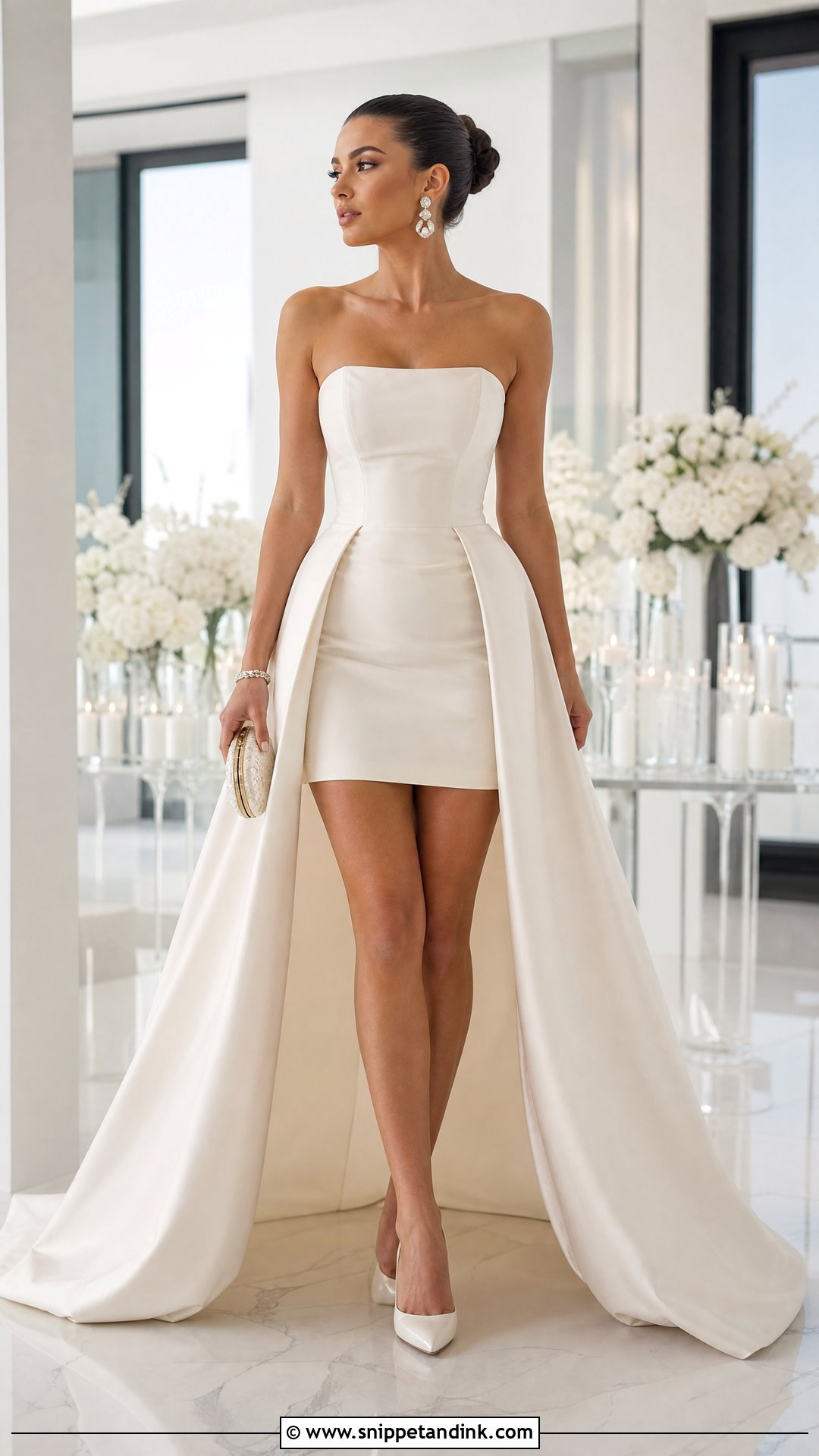 Convertible Mini Dress With Detachable Train - Snippet and Ink - 25 Dress Train Ideas