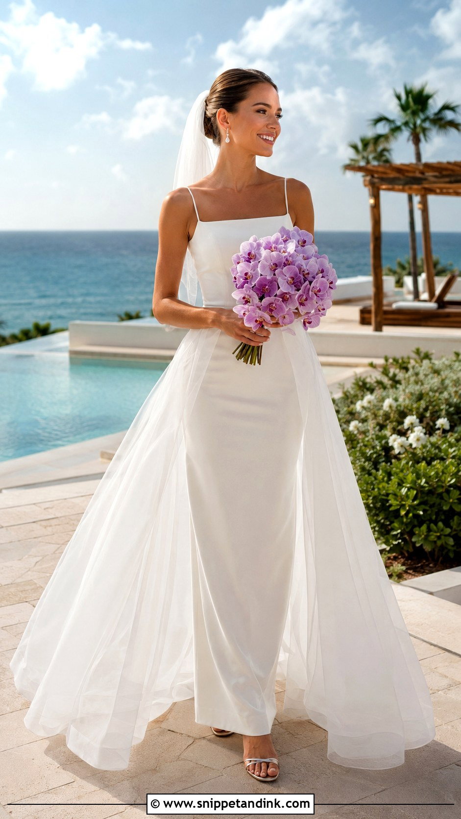 Convertible Overskirt Beach Wedding Dress - Snippet and Ink - 20 Destination Wedding Dress Beach Ideas