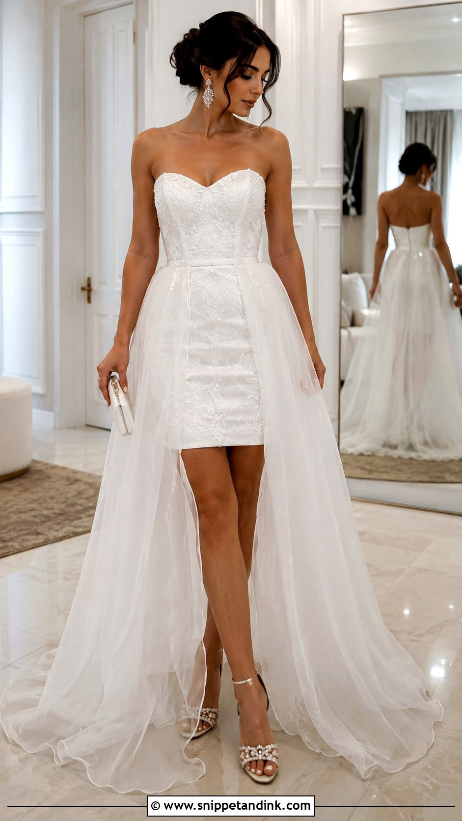 Convertible Overskirt Bridal Changing Dress - Snippet and Ink - 20 Bridal Changing Dresses