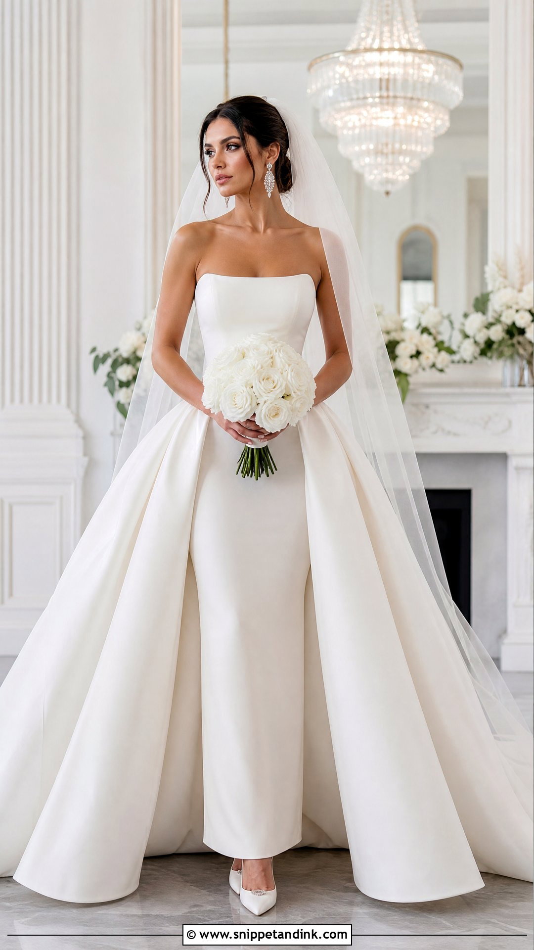 Convertible Overskirt Bridal Gown Look - Snippet and Ink - 20 Bridal Gown Aesthetic Ideas