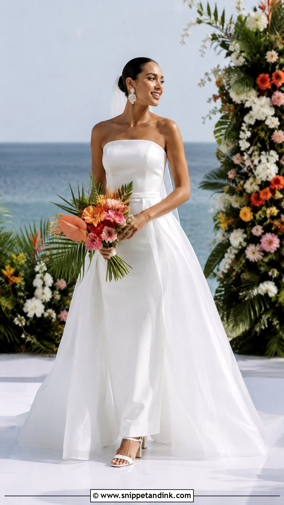 Convertible Overskirt Caribbean Wedding Dress - Snippet and Ink - 20 Caribbean Wedding Dress Ideas