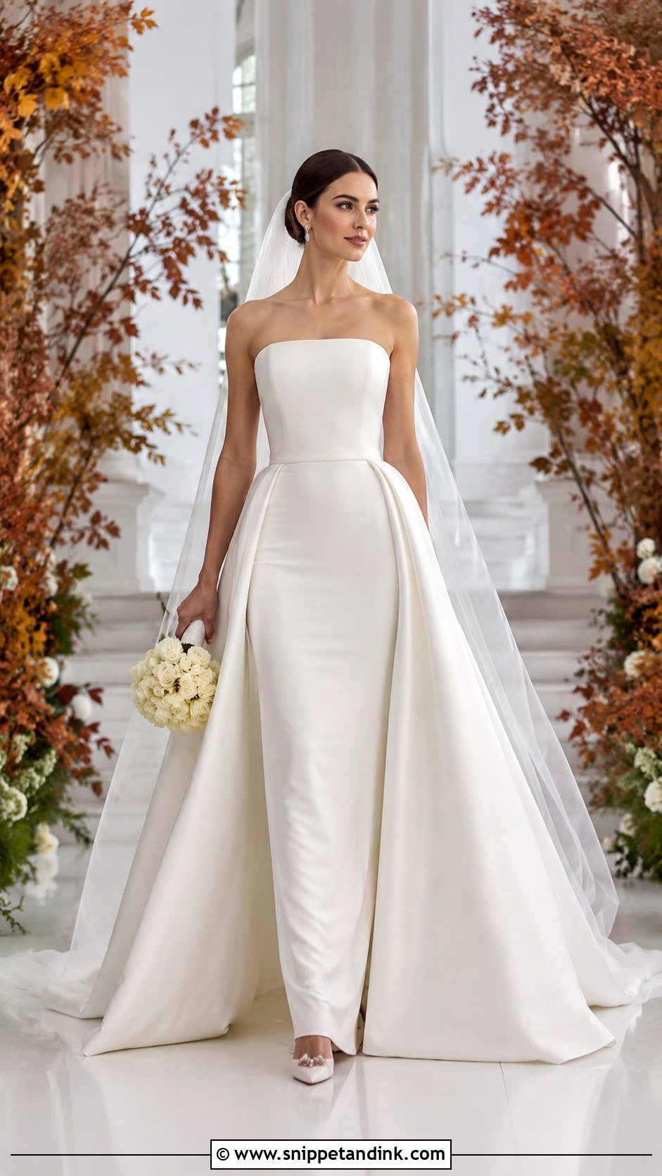 Convertible Overskirt Fall Bridal Dress - Snippet and Ink - 20 Fall Bridal Dresses