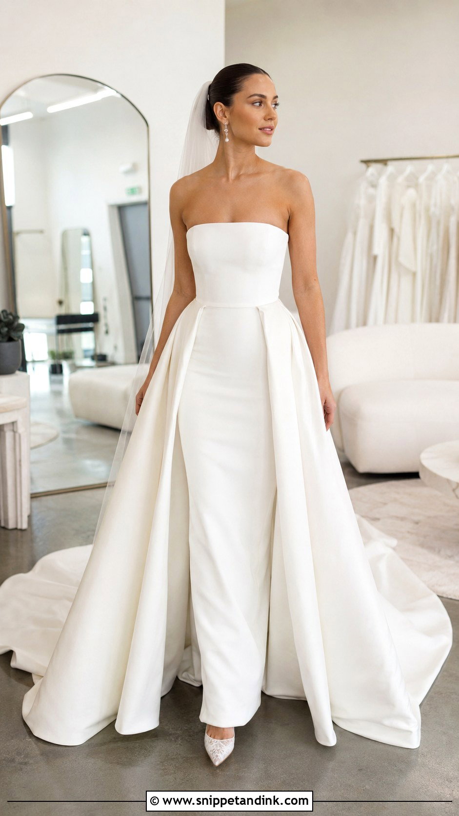 Convertible Overskirt Train Dress - Snippet and Ink - 20 Bridal Train Dresses