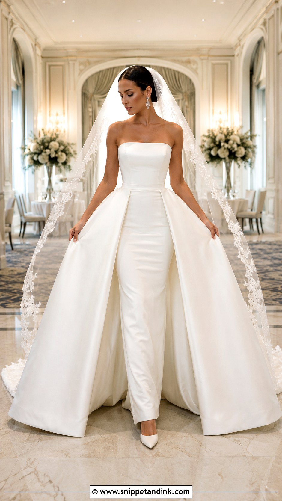 Convertible Overskirt Wedding Dress - Snippet and Ink - 20 Glamour Wedding Dress Ideas
