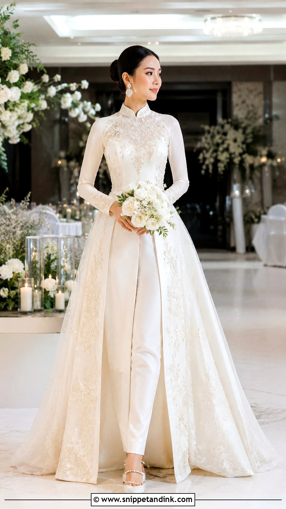 Convertible Vietnamese Wedding o Dai - Snippet and Ink - 20 Vietnam Wedding Dress Ideas