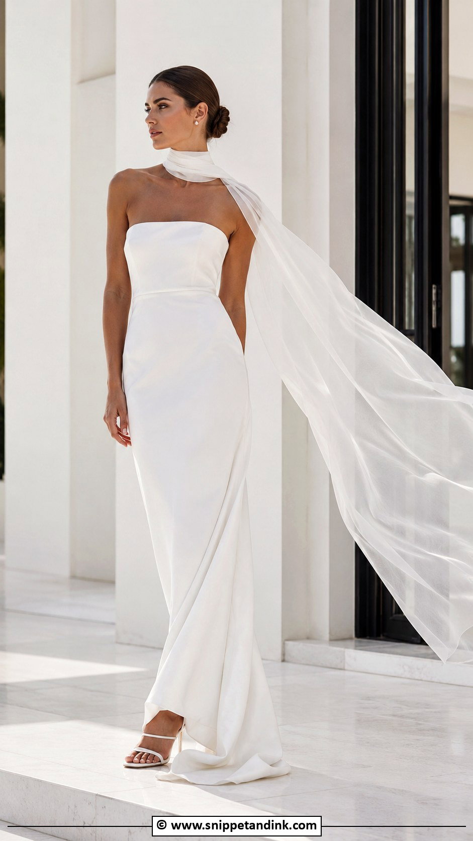 Convertible Wedding Dress With Detachable Bridal Scarf - Snippet and Ink - 25 Convertible Wedding Dress Ideas