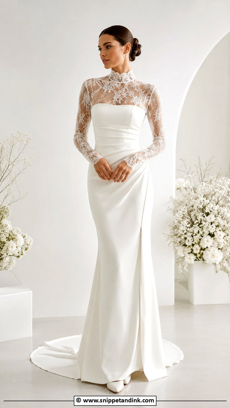 Convertible Wedding Dress With Removable High Neck Overlay - Snippet and Ink - 25 Convertible Wedding Dress Ideas