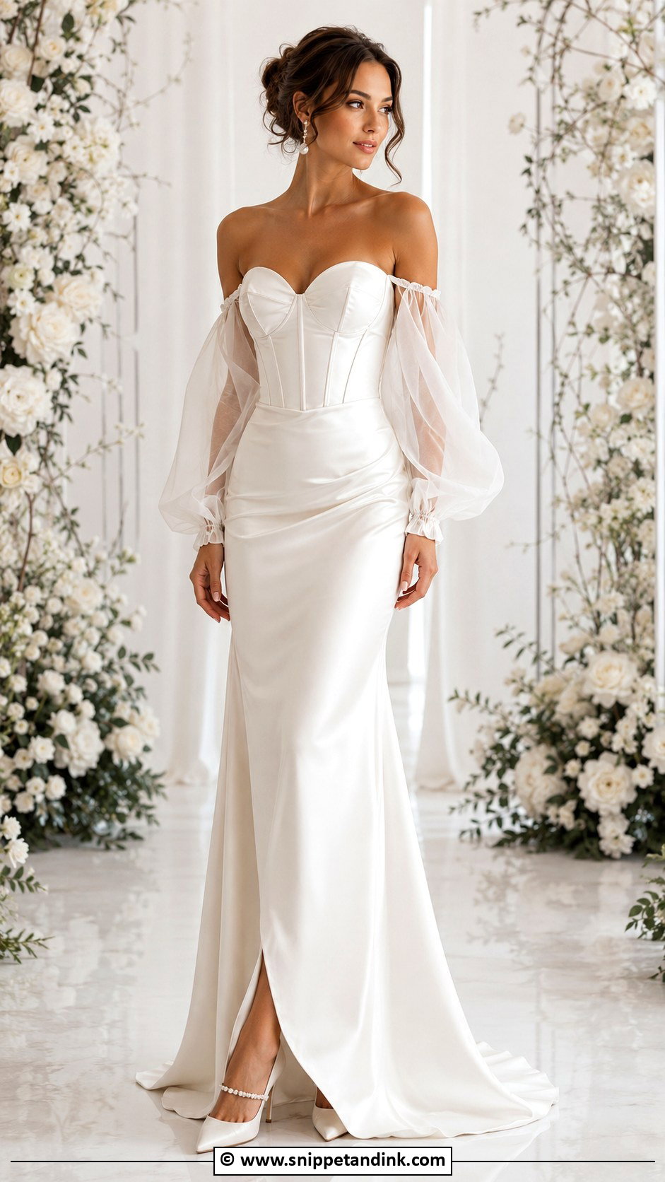 Convertible Wedding Dress With Removable Organza Sleeves - Snippet and Ink - 25 Convertible Wedding Dress Ideas