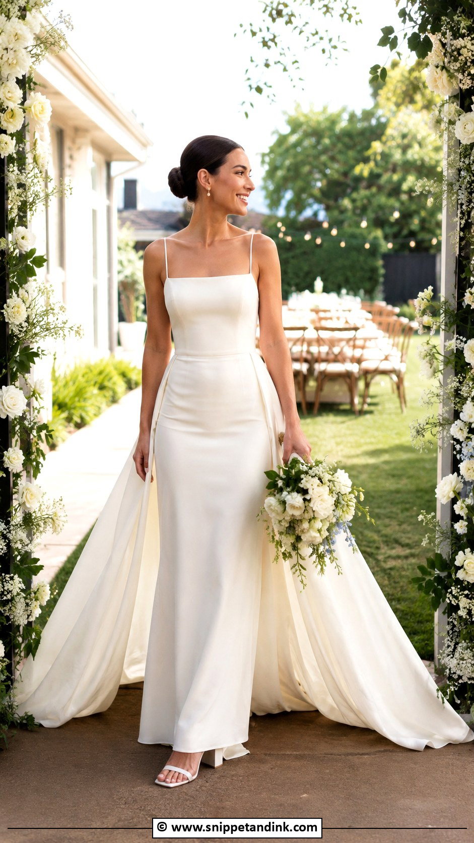 Convertible Wedding Dress With Removable Train - Snippet and Ink - 30 Backyard Wedding Dress Ideas