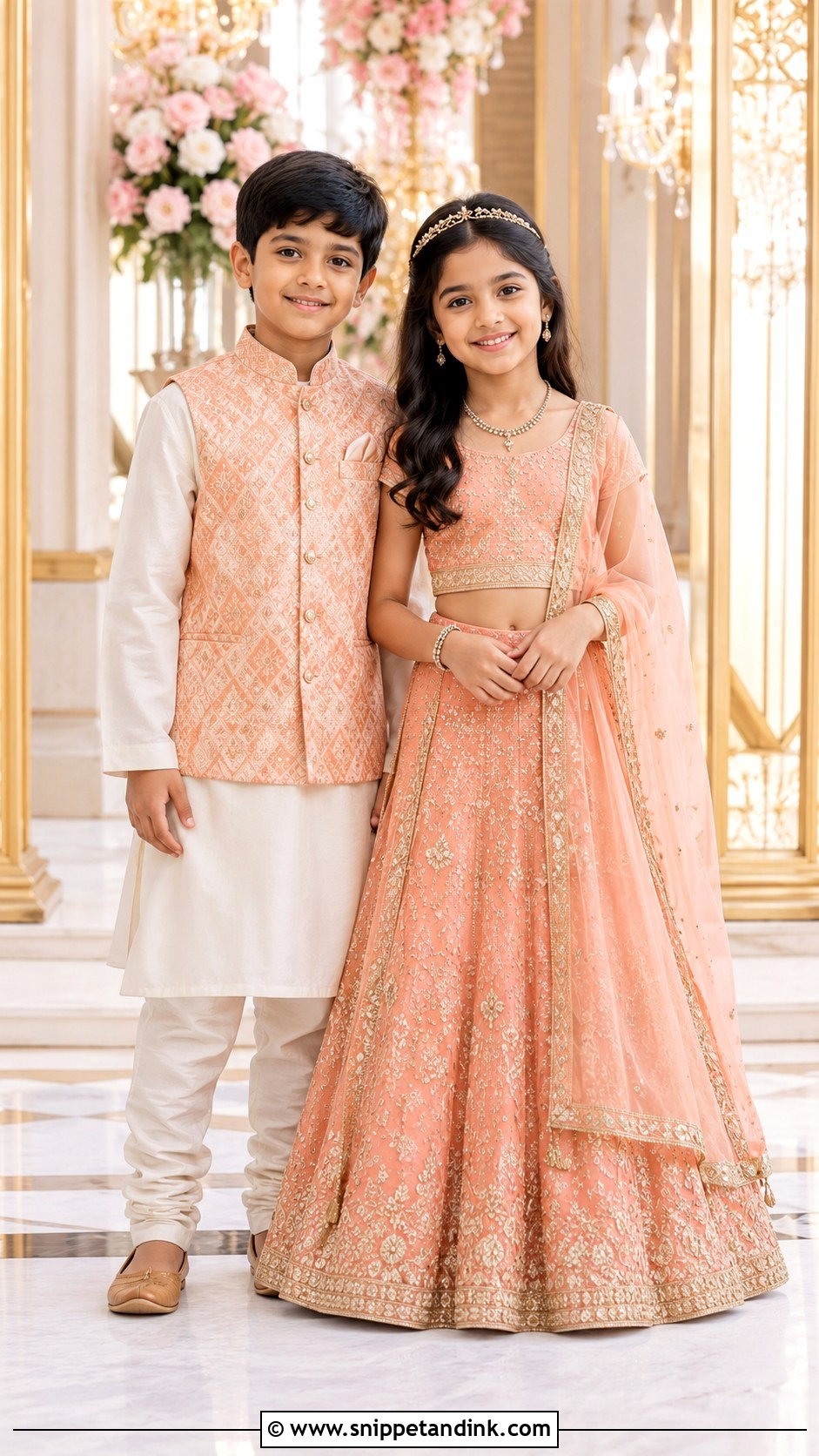 Coordinated Family Indian Kids Wedding Dress - Snippet and Ink - 25 Indian Kids Wedding Dresses