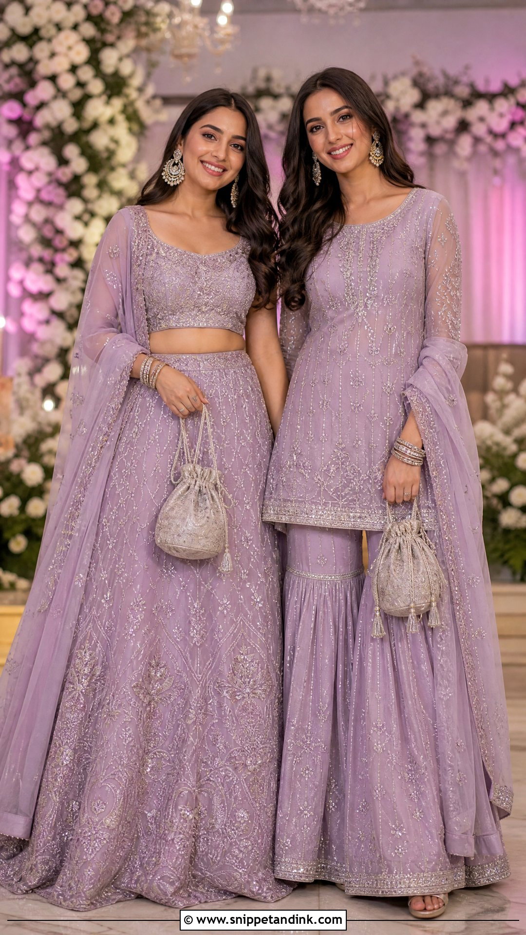 Coordinated Sisters Sangeet Outfits - Snippet and Ink - 20 Simple Sangeet Outfit Sisters Ideas