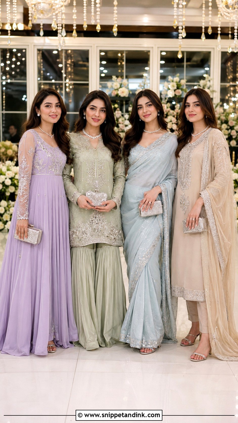 Coordinated Sisters Walima Outfits - Snippet and Ink - 30 Pakistani Wedding Outfits Sisters