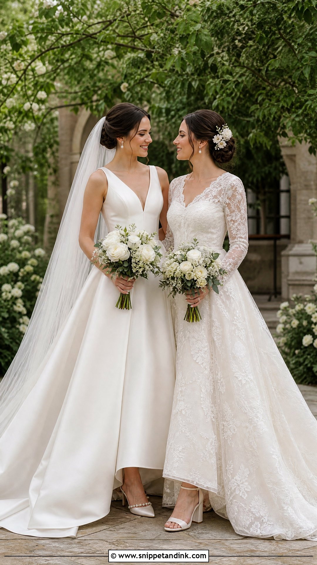 Coordinated Wedding Dresses For Two Brides - Snippet and Ink - 20 Wedding Dresses for Couple